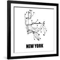 New York White Subway Map-null-Framed Art Print