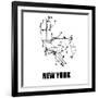 New York White Subway Map-null-Framed Art Print