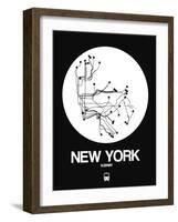 New York White Subway Map-NaxArt-Framed Art Print