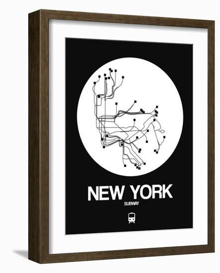 New York White Subway Map-NaxArt-Framed Art Print