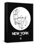 New York White Subway Map-NaxArt-Framed Stretched Canvas