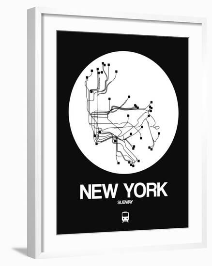 New York White Subway Map-NaxArt-Framed Art Print