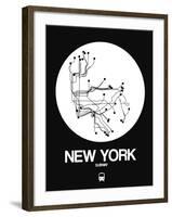 New York White Subway Map-NaxArt-Framed Art Print