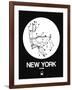 New York White Subway Map-NaxArt-Framed Art Print