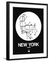 New York White Subway Map-NaxArt-Framed Art Print