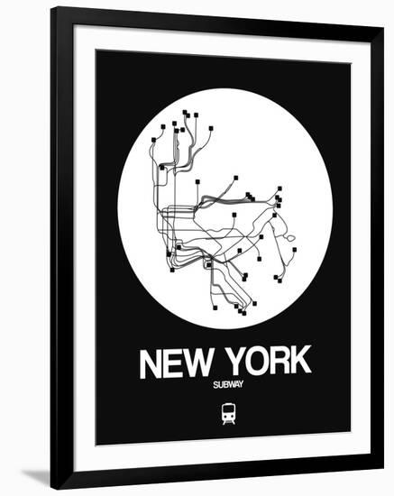 New York White Subway Map-NaxArt-Framed Art Print