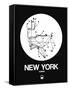 New York White Subway Map-NaxArt-Framed Stretched Canvas