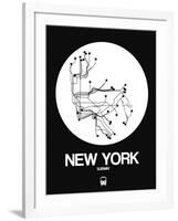 New York White Subway Map-NaxArt-Framed Art Print