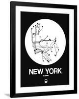 New York White Subway Map-NaxArt-Framed Art Print