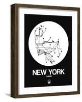 New York White Subway Map-NaxArt-Framed Art Print