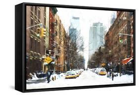 New York Winter Day-Philippe Hugonnard-Framed Stretched Canvas