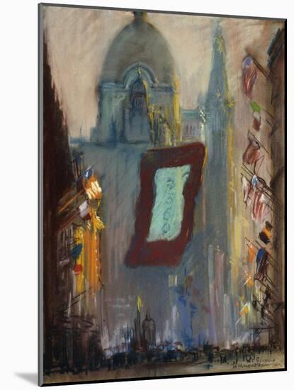 New York with Flags-Arthur Clifton Goodwin-Mounted Giclee Print
