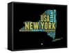 New York Word Cloud 1-NaxArt-Framed Stretched Canvas