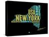 New York Word Cloud 1-NaxArt-Stretched Canvas