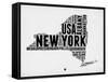 New York Word Cloud 2-NaxArt-Framed Stretched Canvas