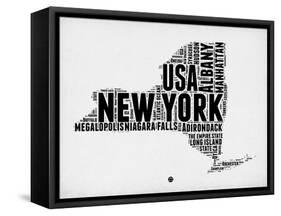 New York Word Cloud 2-NaxArt-Framed Stretched Canvas