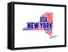 New York Word Cloud Map-NaxArt-Framed Stretched Canvas