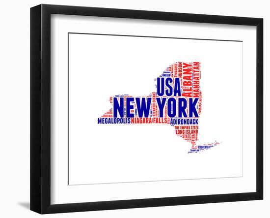 New York Word Cloud Map-NaxArt-Framed Art Print