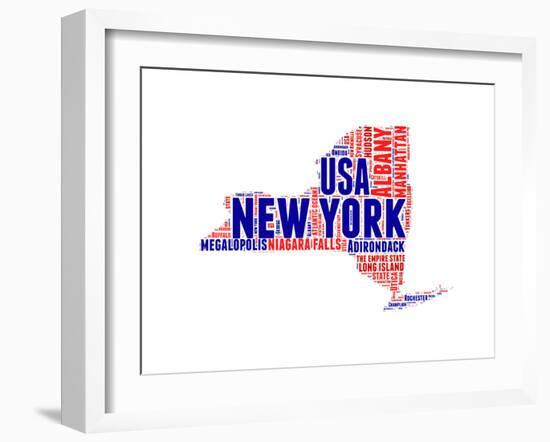 New York Word Cloud Map-NaxArt-Framed Art Print