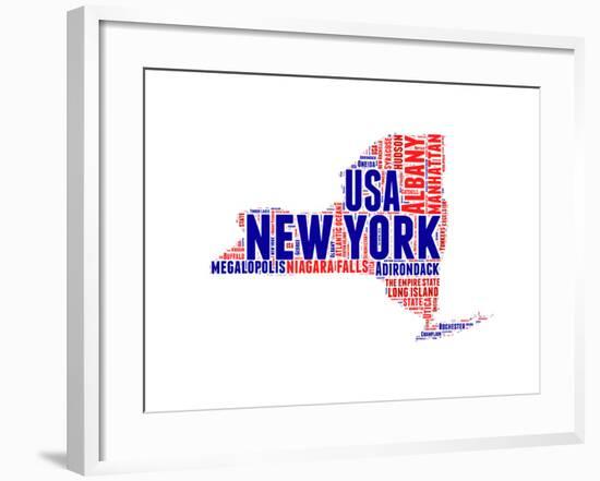 New York Word Cloud Map-NaxArt-Framed Art Print