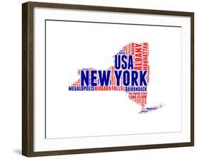 New York Word Cloud Map-NaxArt-Framed Art Print
