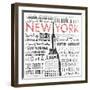 New York Words Mate-Jace Grey-Framed Art Print