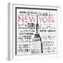 New York Words Mate-Jace Grey-Framed Art Print