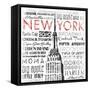 New York Words Mate-Jace Grey-Framed Stretched Canvas