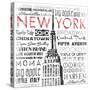 New York Words Mate-Jace Grey-Stretched Canvas