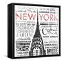 New York Words-Jace Grey-Framed Stretched Canvas