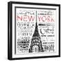 New York Words-Jace Grey-Framed Art Print