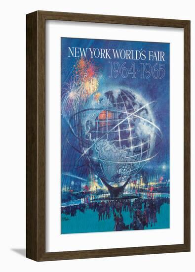 New York World’s Fair 1964-1965 - Unisphere Earth Model-Bob Peak-Framed Art Print