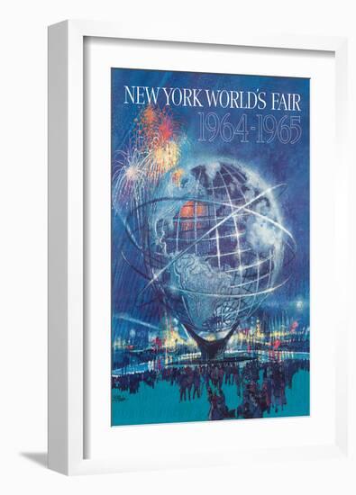 New York World’s Fair 1964-1965 - Unisphere Earth Model-Bob Peak-Framed Art Print