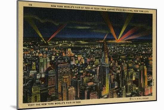 New York World's Fair of 1939 As Seen from Empire State Building-null-Mounted Art Print