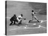 New York Yankee Joe Di Maggio Swinging Bat in Game Against the Philadelphia Athletics-Alfred Eisenstaedt-Stretched Canvas