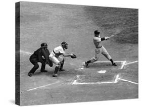 New York Yankee Joe Di Maggio Swinging Bat in Game Against the Philadelphia Athletics-Alfred Eisenstaedt-Stretched Canvas