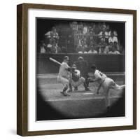 New York Yankees Player Mickey Mantle, Batting During Game-null-Framed Premium Photographic Print