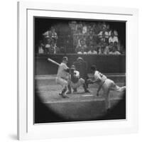 New York Yankees Player Mickey Mantle, Batting During Game-null-Framed Premium Photographic Print