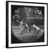 New York Yankees Player Mickey Mantle, Batting During Game-null-Framed Premium Photographic Print