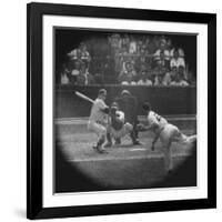 New York Yankees Player Mickey Mantle, Batting During Game-null-Framed Premium Photographic Print