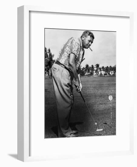 New York Yankees. Retired Outfielder Babe Ruth Playing Golf, Late 1940s-null-Framed Photo