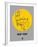 New York Yellow Subway Map-NaxArt-Framed Art Print