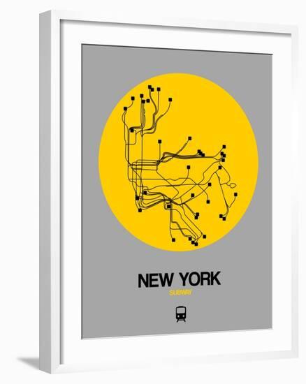 New York Yellow Subway Map-NaxArt-Framed Art Print