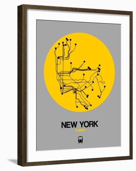 New York Yellow Subway Map-NaxArt-Framed Art Print