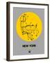 New York Yellow Subway Map-NaxArt-Framed Art Print