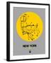 New York Yellow Subway Map-NaxArt-Framed Art Print