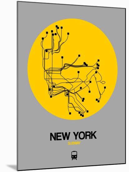 New York Yellow Subway Map-NaxArt-Mounted Art Print