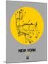 New York Yellow Subway Map-NaxArt-Mounted Art Print
