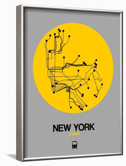 New York Yellow Subway Map-NaxArt-Framed Art Print