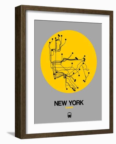 New York Yellow Subway Map-NaxArt-Framed Art Print